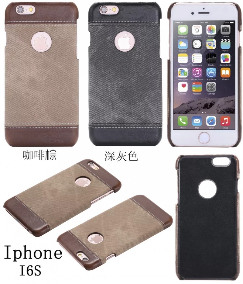 廠傢直銷經典牛仔紋接皮商務手機殼iphone 6/6s/7 plus 5s皮套工廠,批發,進口,代購