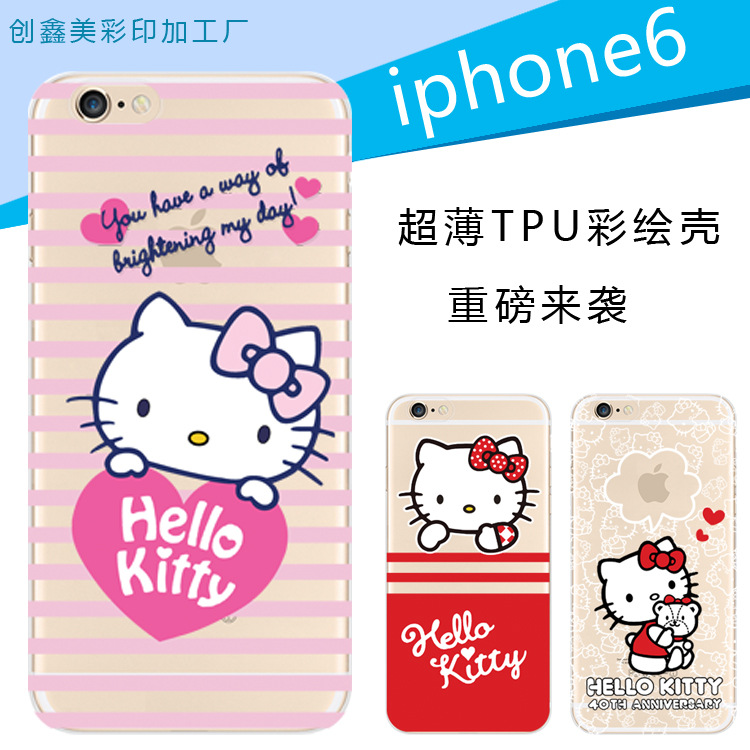 新款hellokity蘋果7手機殼  iphone6 7plus可愛圖案彩繪手機殼批發・進口・工廠・代買・代購