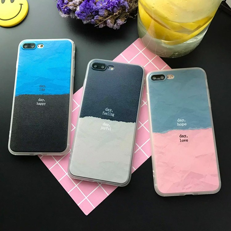 iphone7 plus 韓國文藝拼色手機殼 iPhone6s掛繩蠶絲紋保護套批發・進口・工廠・代買・代購