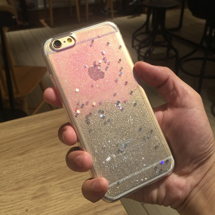 滴膠星星閃粉蘋果7手機殼iphone7 plus透明防水保護套全包矽膠套批發・進口・工廠・代買・代購