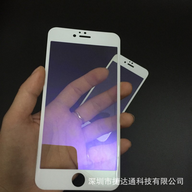 iPhone6 0.1mm紫光光麵碳纖維鋼化膜 蘋果6splus紫藍光鋼化玻璃膜工廠,批發,進口,代購