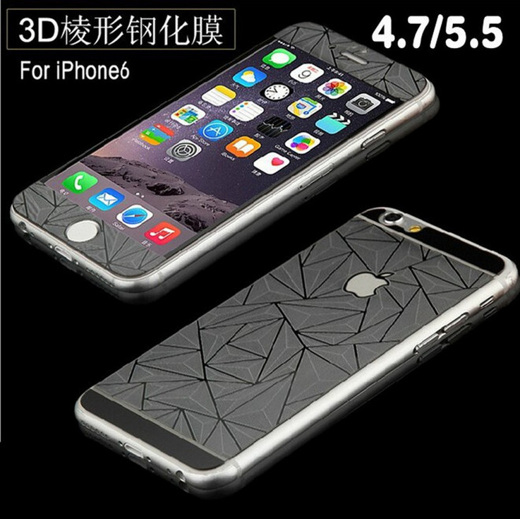 iphone6s菱形彩膜 蘋果6plus菱形鋼化玻璃膜 3D電鍍前後手機貼膜批發・進口・工廠・代買・代購