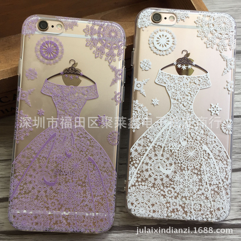 婚紗蕾絲iphone6s手機殼全包蘋果6plus軟矽膠5.5保護套4.7寸外殼工廠,批發,進口,代購