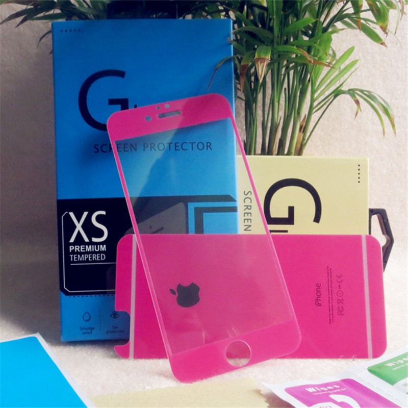 蘋果iphone5閃粉鋼化玻璃膜 蘋果5鋼化彩膜 5S彩色保護膜廠傢工廠,批發,進口,代購