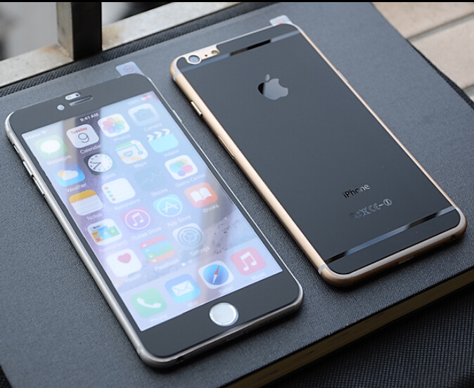 蘋果6siphone6S鋼化玻璃膜前後貼膜彩色電鍍磨砂防爆膜黑色膜工廠,批發,進口,代購