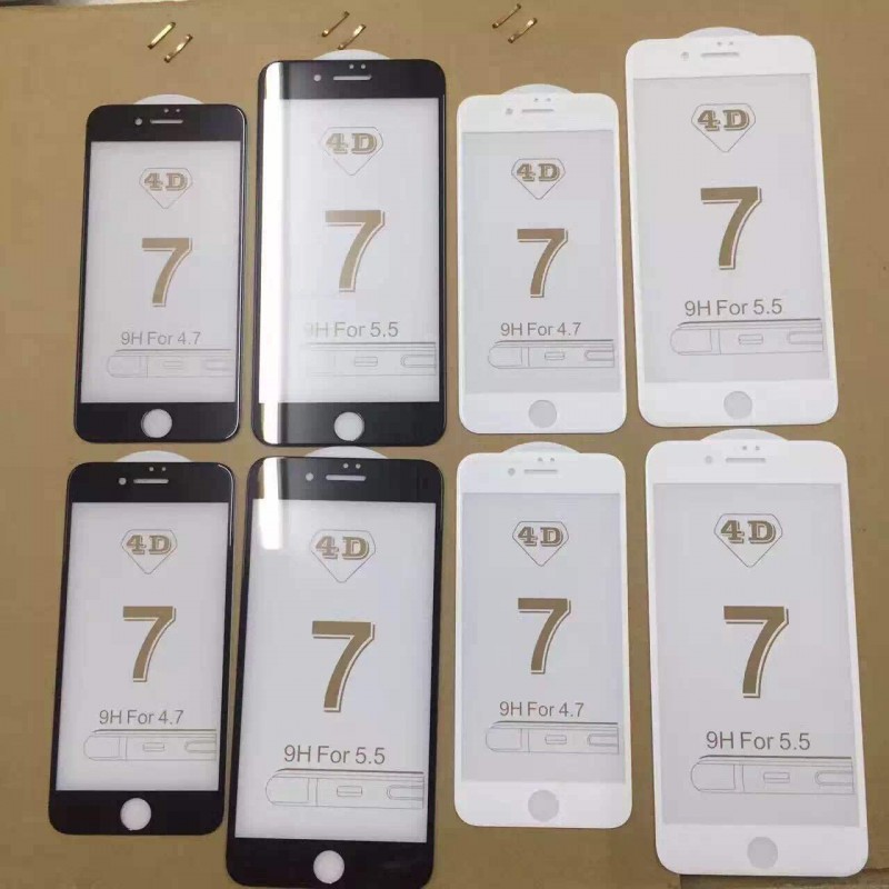 iphone7曲麵4D鋼化玻璃膜 蘋果7 3D滿版玻璃貼I7 Plus全屏覆蓋膜工廠,批發,進口,代購