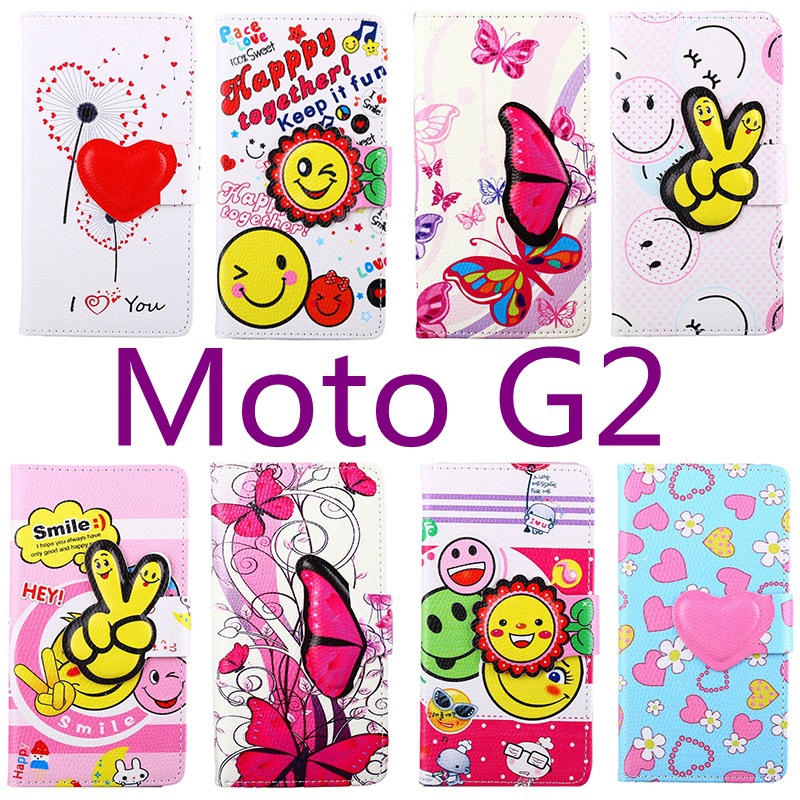 摩托羅拉moto G2立體卡通磁扣彩繪蝴蝶插卡支架錢包功能手機皮套工廠,批發,進口,代購