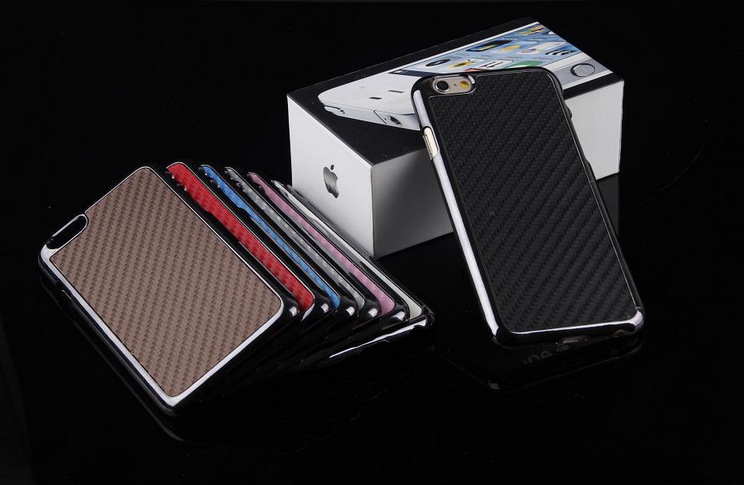 蘋果6  4.7 手機殼碳纖維電鍍邊貼皮保護套iphone6 plus5.5寸外殼批發・進口・工廠・代買・代購