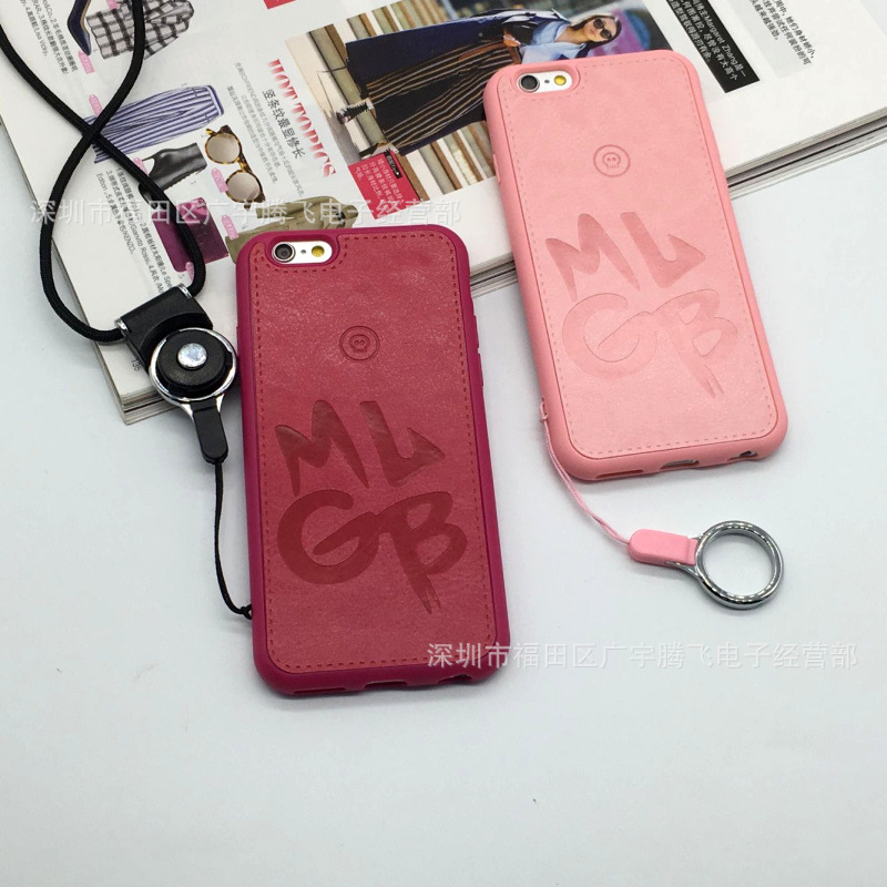 批發iphone6s手機殼 蘋果6plus MLGB矽膠皮質保護套4.7全包掛繩軟批發・進口・工廠・代買・代購