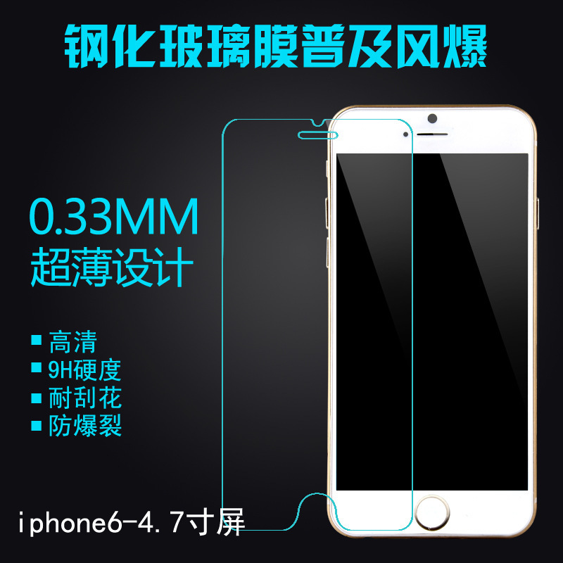 蘋果iphone6鋼化膜 6s plus高清玻璃膜弧邊 note5貼膜廠傢直銷工廠,批發,進口,代購