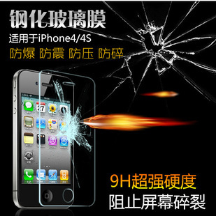 蘋果6玻璃膜 小米三星手機鋼化玻璃膜 iphone4S/5S鋼化膜 帶包裝工廠,批發,進口,代購