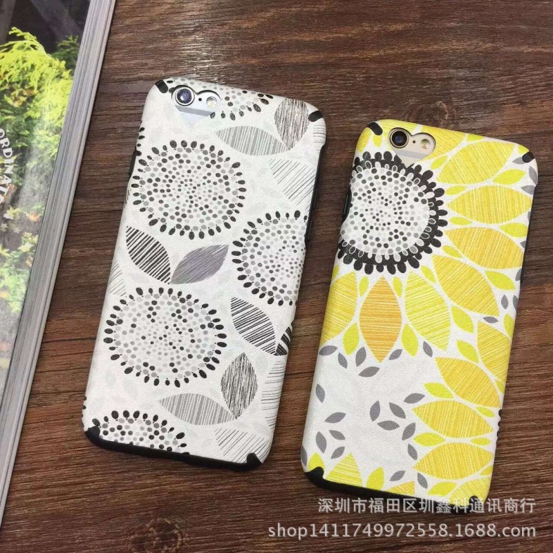 夏日大麗花iPhone6S手機殼 太陽花皮質軟殼 小雛菊保護套批發・進口・工廠・代買・代購
