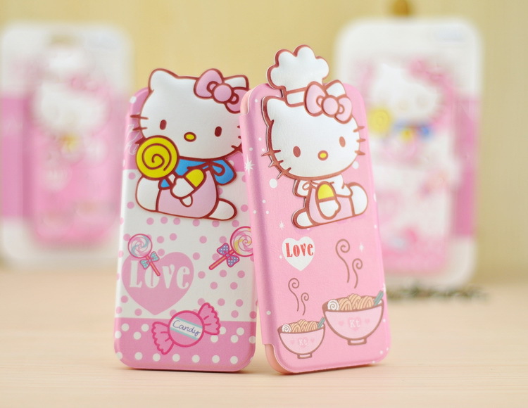 可愛粉色麵條Hello Kitty 6plus保護套卡通翻蓋手機殼工廠,批發,進口,代購