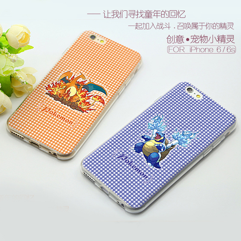 iPhone6手機套皮卡丘寶可夢go寵物小精靈Pokemon Go手機殼外貿工廠,批發,進口,代購