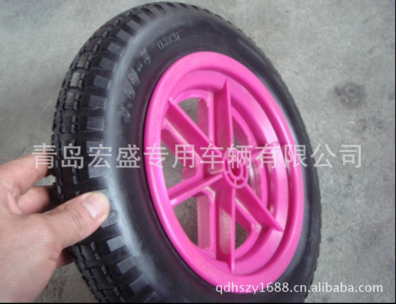 廠傢供應手推車工具車用300-8PU發泡輪，耐磨抗用，粉色輪圈。工廠,批發,進口,代購