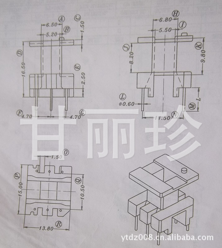 EE19 骨架（立式3+3針)  YT-1903-3 尺寸圖 加高支點工廠,批發,進口,代購