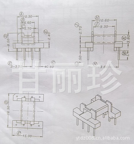 EFD15 骨架 尺寸圖 YT-1503工廠,批發,進口,代購