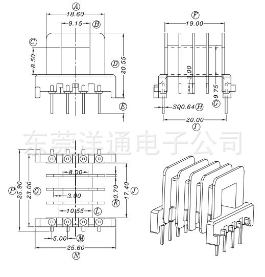 EVD25 骨架 尺寸圖 YT-2511-2工廠,批發,進口,代購