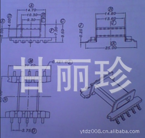 EFD20貼片骨架SMD BOBBIN 臥式5+5針 YT-2020尺寸圖工廠,批發,進口,代購