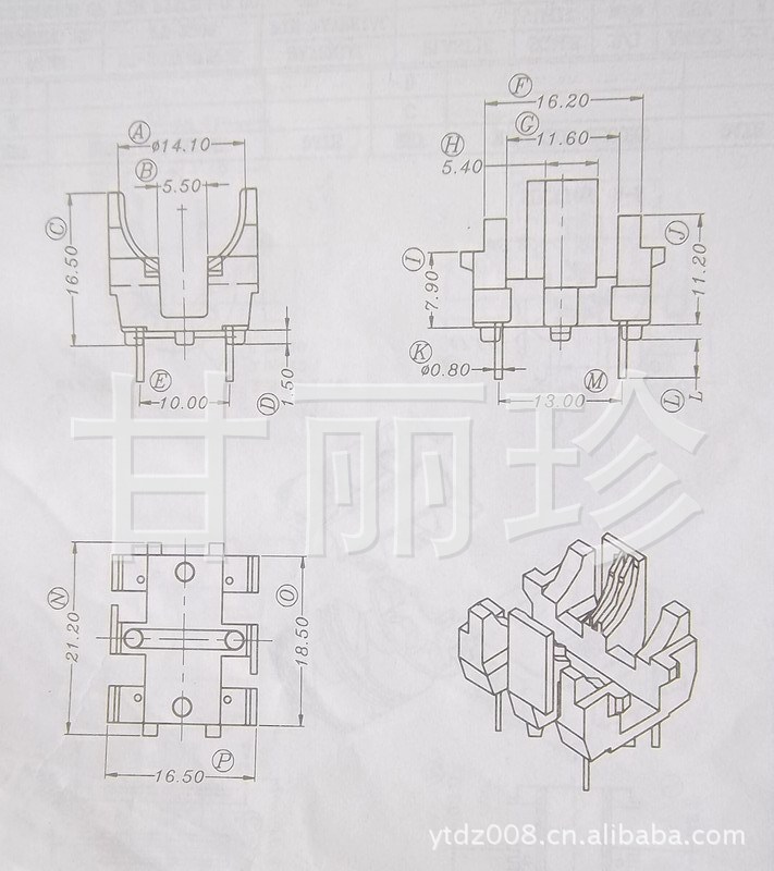 FT20  UT20磁芯 骨架 底座 BASE  YT-2003尺寸圖工廠,批發,進口,代購