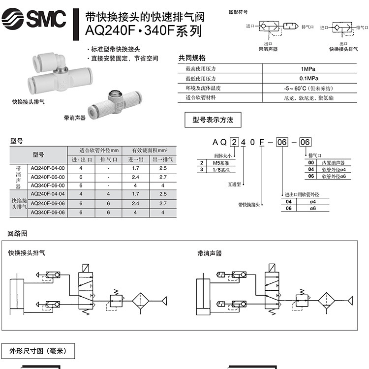 帶快速接頭的快速排氣閥AQ240F.340F系列 AQ240F-06-06smc批發工廠,批發,進口,代購