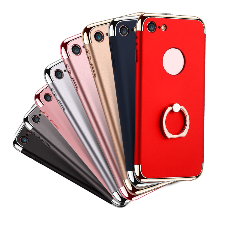 新款iPhone7指環扣支架電鍍手機殼 蘋果7Plus三件套全包保護套批發・進口・工廠・代買・代購