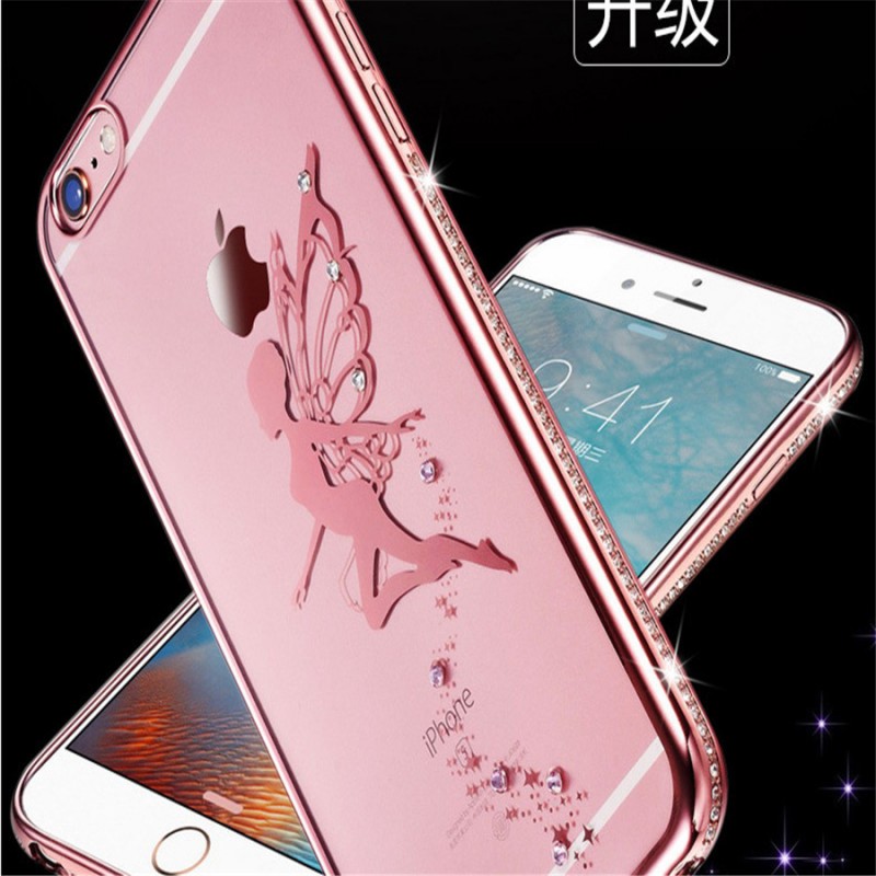 新款蘋果7g電鍍TPU手機殼iphone7plus星雅鑲鉆邊鉆透明軟殼保護套工廠,批發,進口,代購