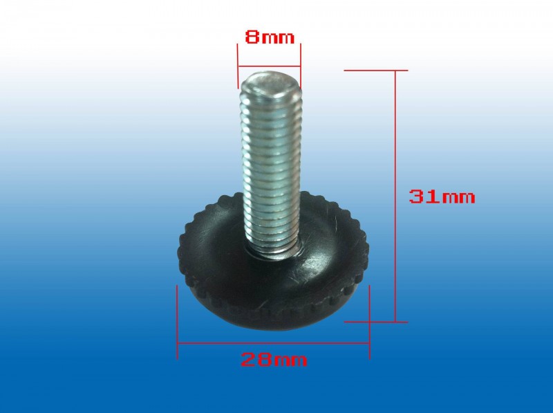 5/16  M8*28MM傢具黑色塑膠花邊調整腳、伸縮腳、塑膠可調地腳釘批發・進口・工廠・代買・代購