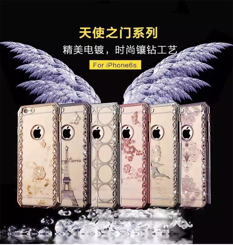 新款IPHONE6S天使之門電鍍TPU手機殼 iphone7天使之門TPU手機殼工廠,批發,進口,代購