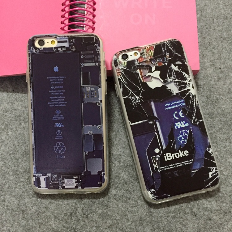 創意惡搞時尚拆機爆屏手機殼iphone7/7plus彩繪tpu軟殼潮款定製批發・進口・工廠・代買・代購