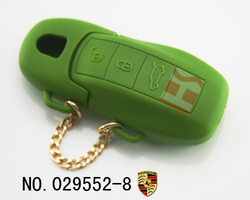 保時捷汽車智能3鍵遙控鑰匙矽膠保護套（綠色)工廠,批發,進口,代購