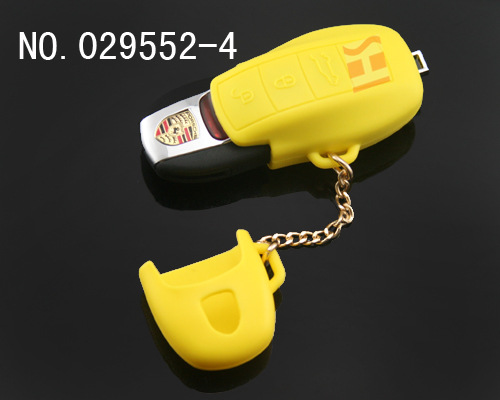 保時捷汽車智能3鍵遙控鑰匙矽膠保護套（黃色)工廠,批發,進口,代購