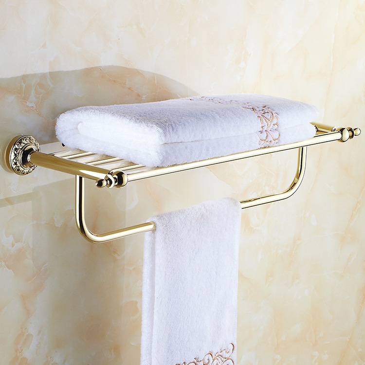 金色毛巾架浴巾架歐式衛生間浴室掛件全銅管仿古衛浴五金掛件批發工廠,批發,進口,代購