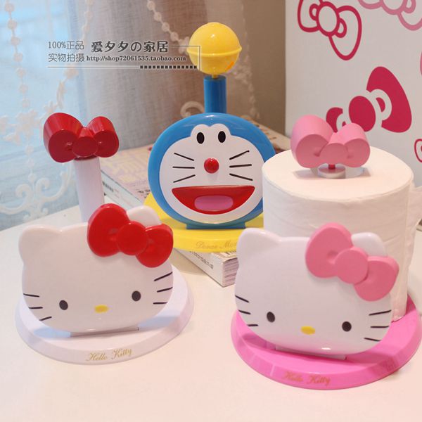 新款hello kitty立式紙巾架 可愛卡通卷紙架 叮當紙巾筒 立式紙抽工廠,批發,進口,代購