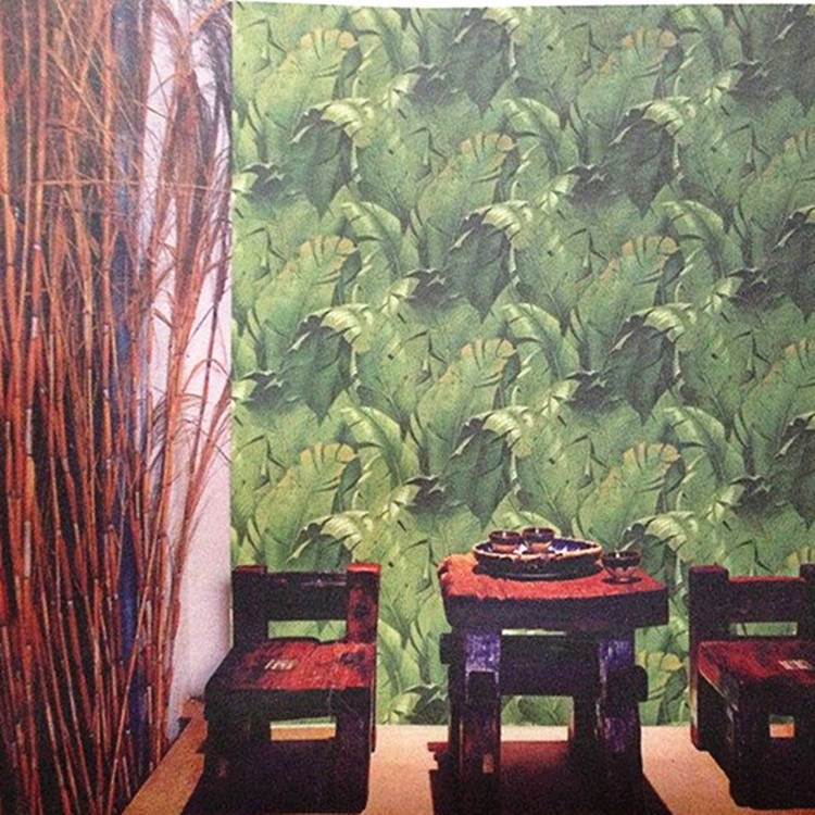 中式古典芭蕉樹 綠葉 低調雅致自然清新客廳臥室背景墻 溫情綠洲批發・進口・工廠・代買・代購