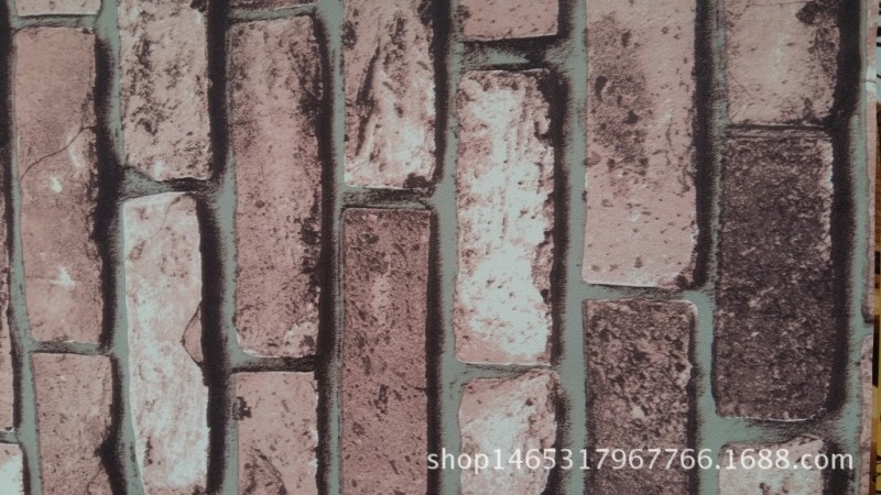 中式磚塊壁紙3D磚紋墻紙復古青磚文化石壁紙紅磚白磚客廳書房工廠,批發,進口,代購