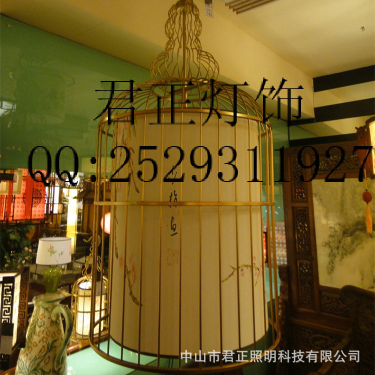 中山古鎮廠傢 金色中式仿古鳥籠燈 餐廳酒店KTV工程燈訂做工廠,批發,進口,代購