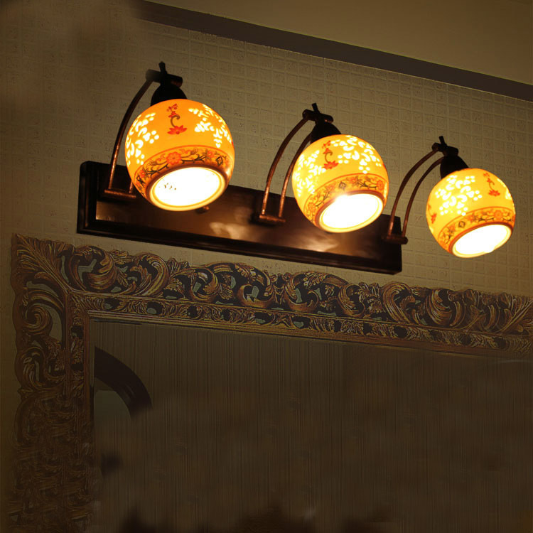 中式燈飾特色現代中式陶瓷電視背景墻鏡前燈具燈臂可調節工廠,批發,進口,代購