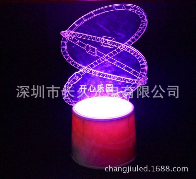 現代創意3D臺燈 LED裝飾燈 七彩遙控燈工廠,批發,進口,代購