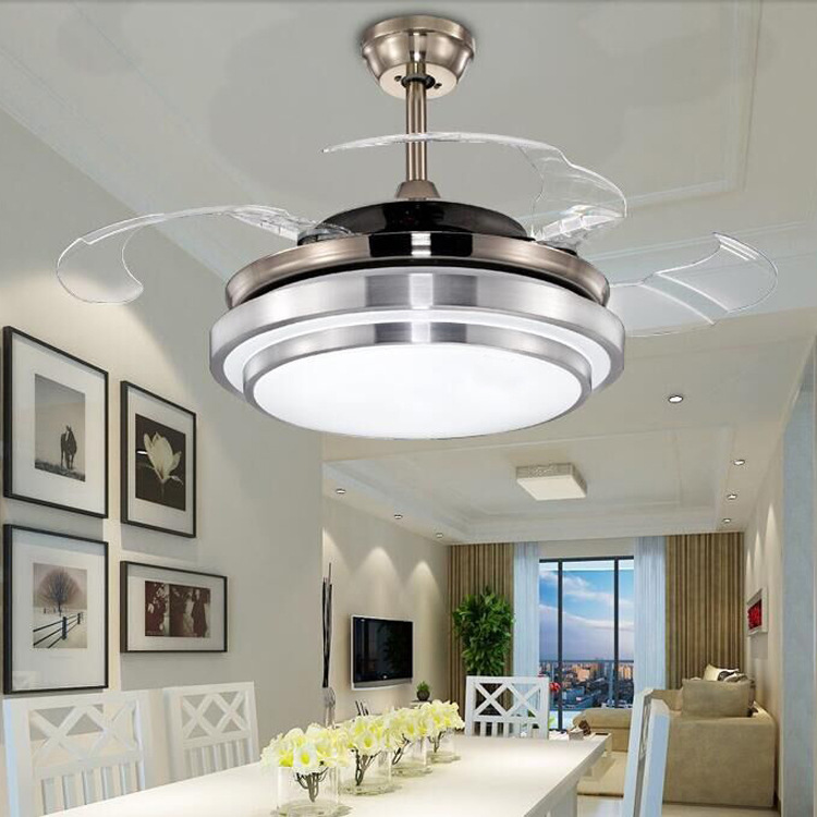LED變光隱形吊扇燈電扇風扇燈現代簡約客廳餐廳臥室帶扇吊燈批發・進口・工廠・代買・代購