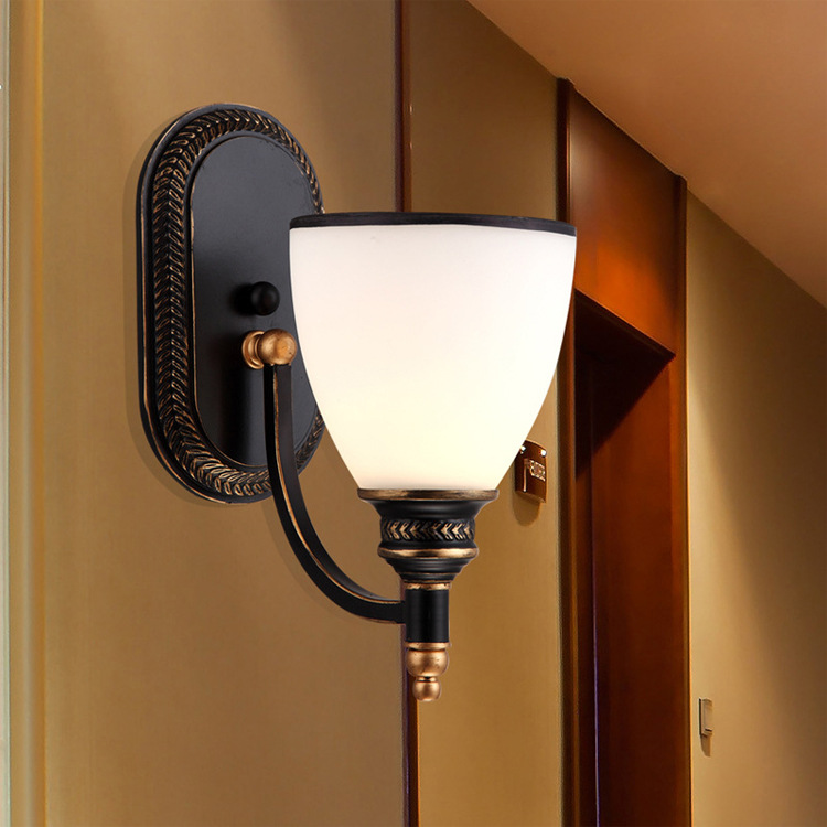 美式客廳壁燈復古臥室餐廳鐵藝壁燈歐式簡約創意LED鏡前燈燈具批發・進口・工廠・代買・代購