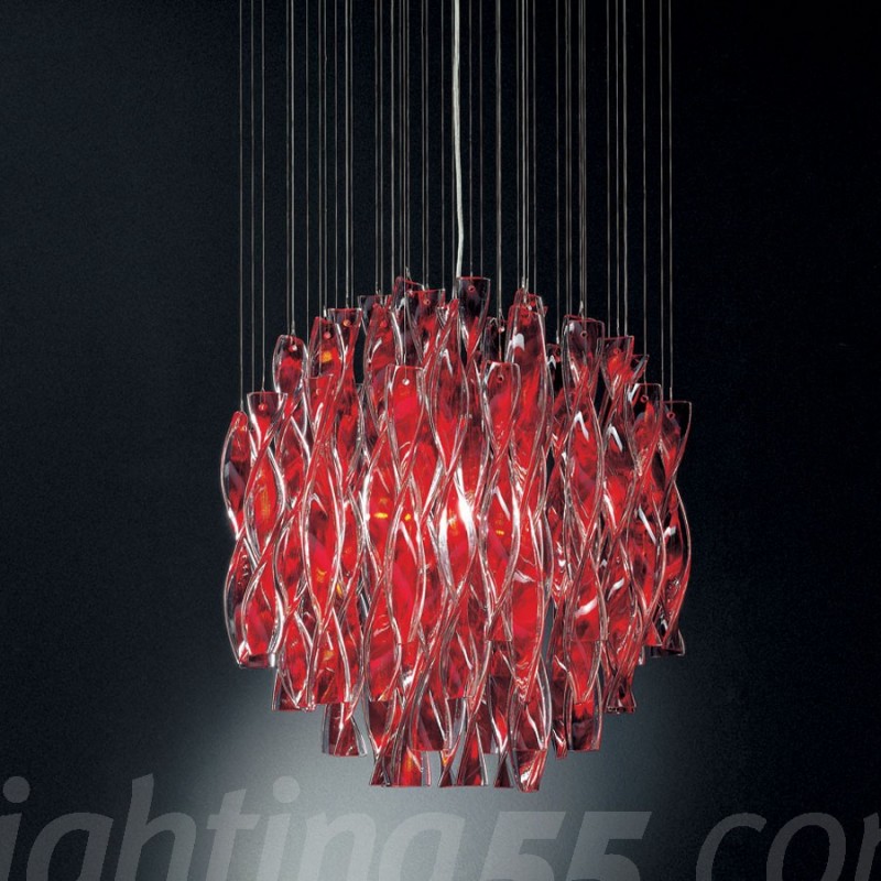 個性簡約現代時尚方形紅色水晶玻璃紐紋條客廳臥室創意燈飾燈具批發・進口・工廠・代買・代購