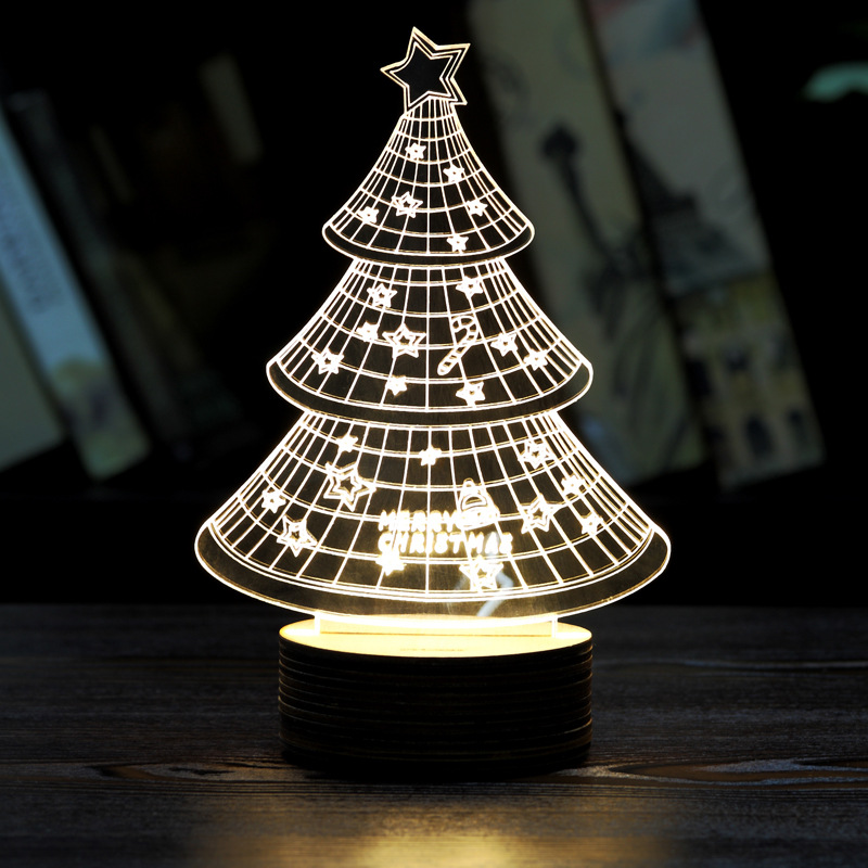 創意3D小夜燈LED臺燈聖誕燈聖誕節浪漫聖誕禮物3D立體視覺燈批發・進口・工廠・代買・代購