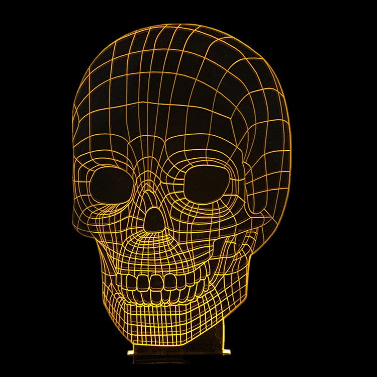 創意3D視覺立體燈 LED創意小夜燈 裝飾創意臺燈 骷髏頭小夜燈工廠,批發,進口,代購