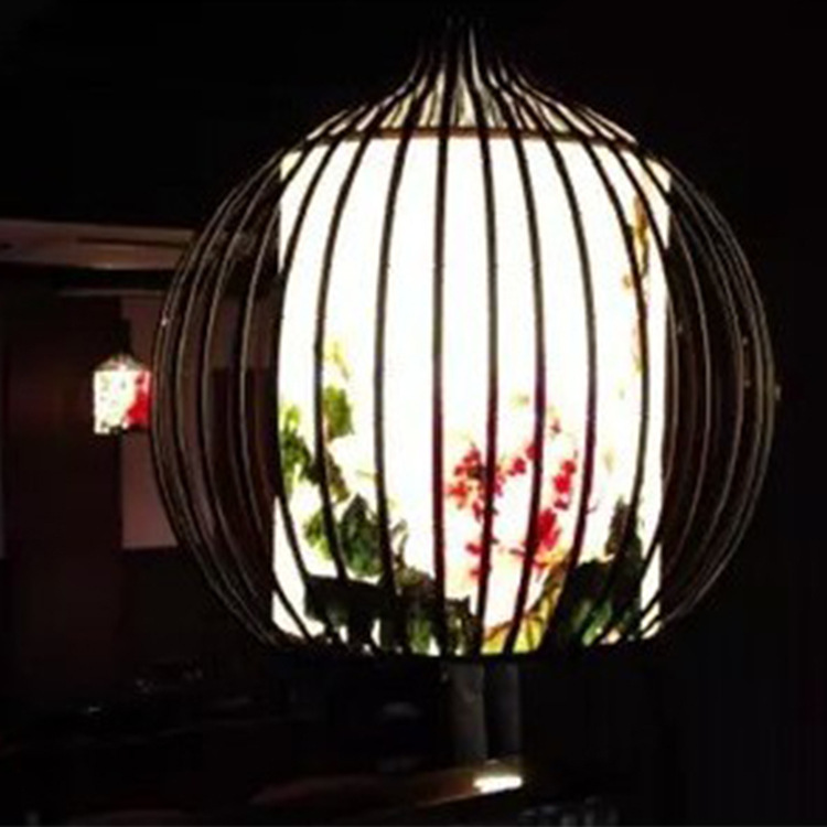 中式鐵藝仿古傢具環保燈 創意鳥籠造型餐廳酒店照明燈可定製工廠,批發,進口,代購