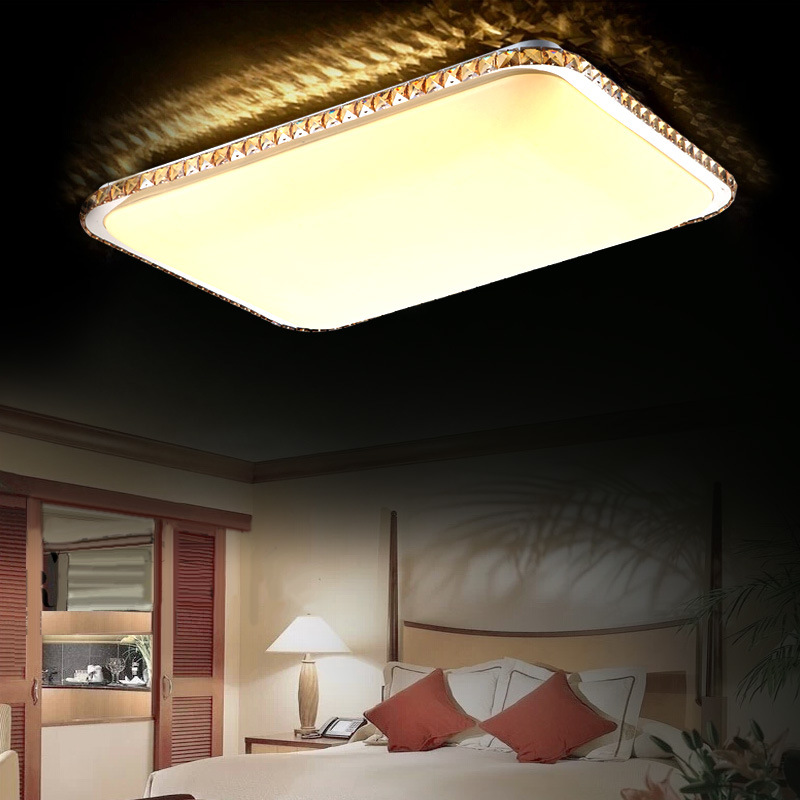 現代簡約水晶LED吸頂燈客廳不銹邊框燈飾創意臥室燈批發價批發・進口・工廠・代買・代購