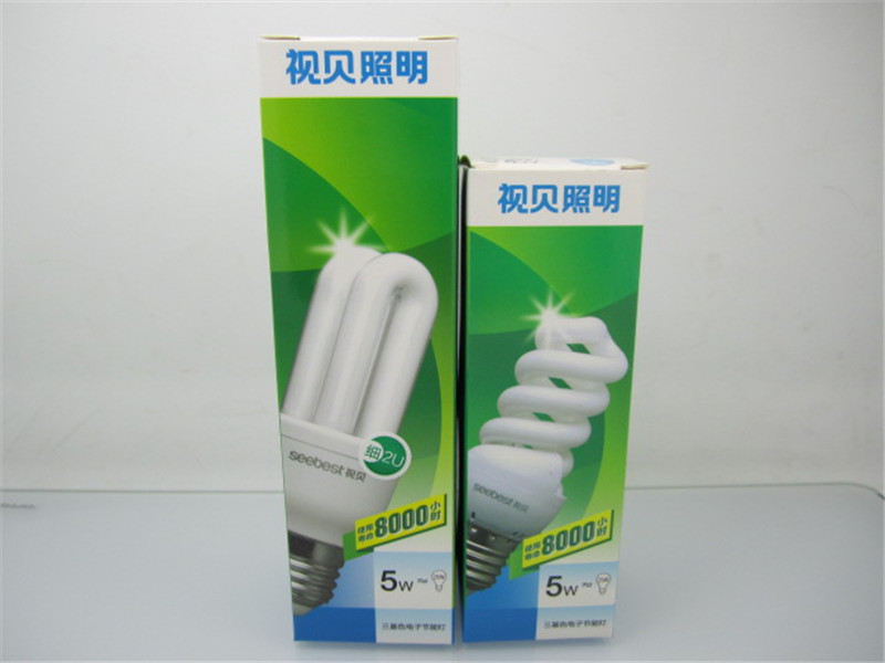 視貝 5W 電子螺旋節能燈/2U節能燈 E27 白光 (全螺)節能燈 6500K工廠,批發,進口,代購