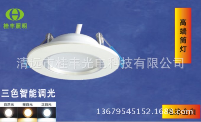 LED一體化全白精工車鋁草帽筒燈2.5寸/3寸/3.5寸三色光室內LED燈工廠,批發,進口,代購