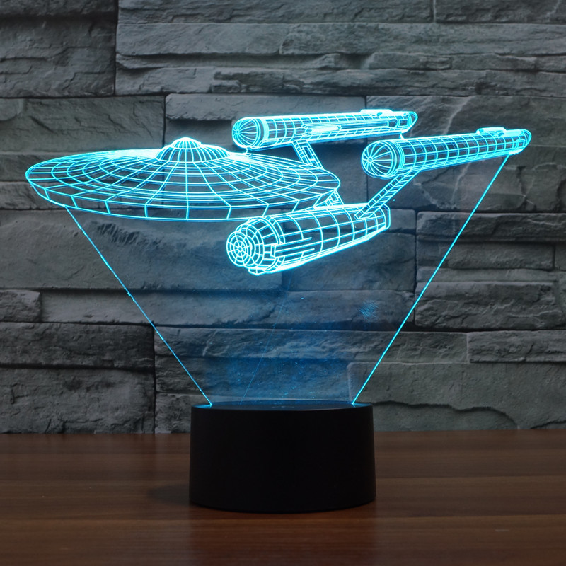 外貿新款星際迷航戰艦3D燈 七彩觸控LED視覺燈 禮品氛圍臺燈 3168批發・進口・工廠・代買・代購