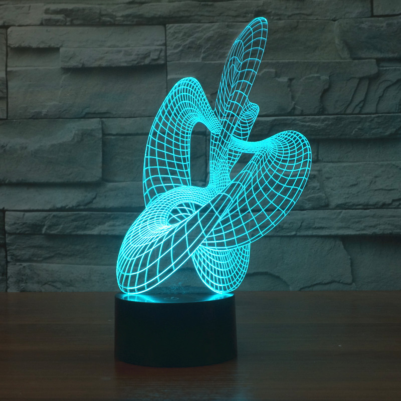 2016外貿LED燈抽象舞3D燈 七彩觸控視覺立體燈 錯覺禮品小夜燈工廠,批發,進口,代購
